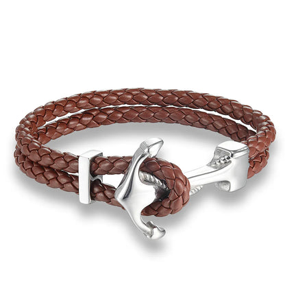 Leather Anchor Bracelet