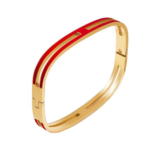 Gold Enamel Bangle