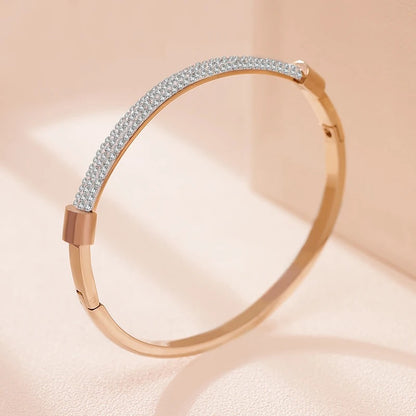 Half Cubic Zirconia Pave Bangle