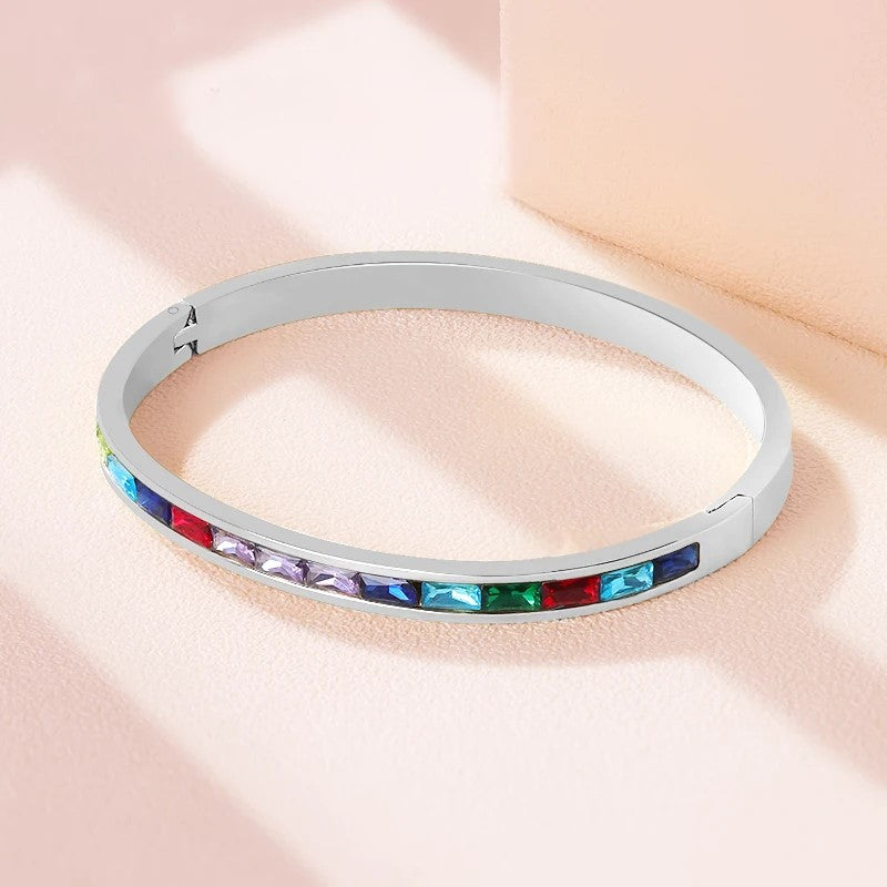 Rainbow Cubic Zirconia Bangle