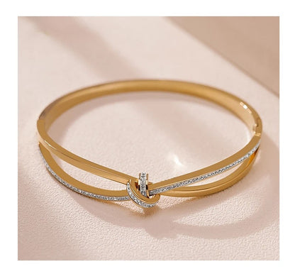 Cubic Zirconia Pave Crossover Bangle