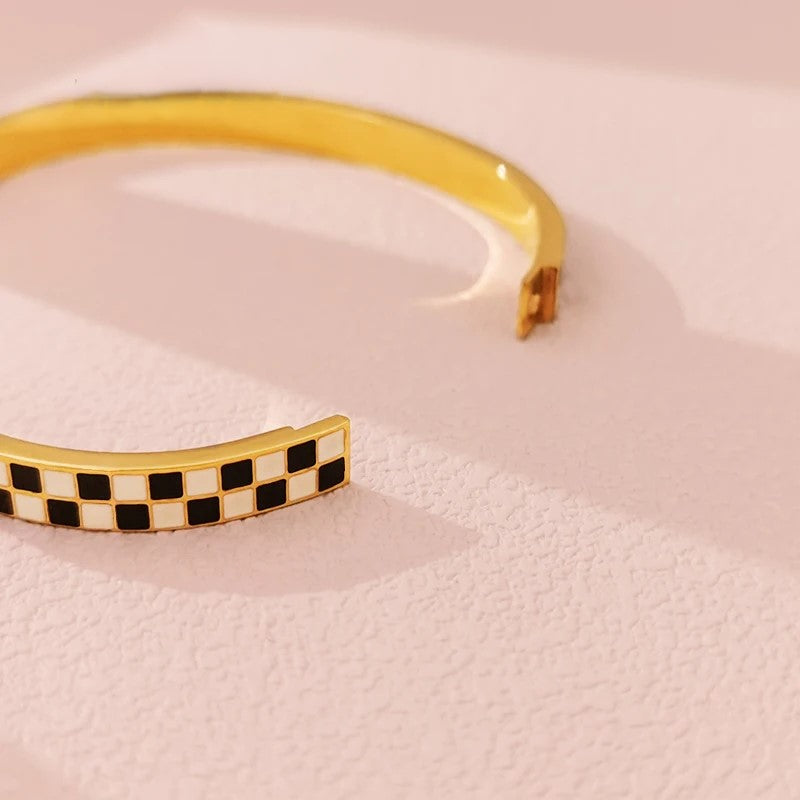 Chess Design Bangle Bracelet