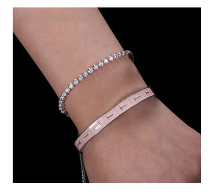 Pink Enamel Bangle