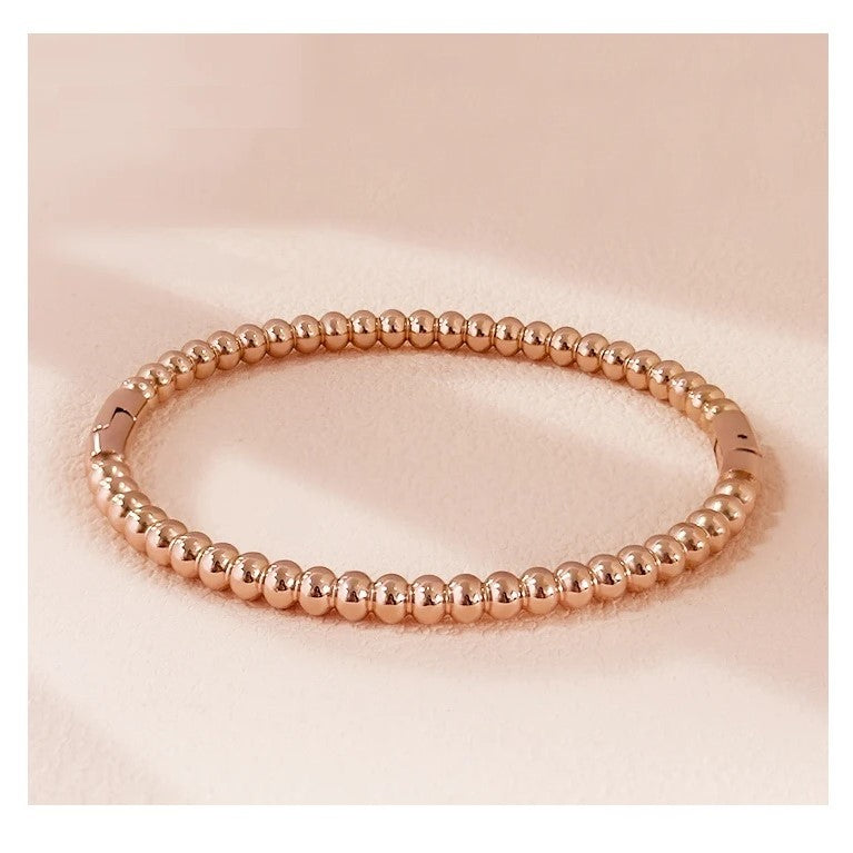 Rose Gold Bead Cuff Bangle