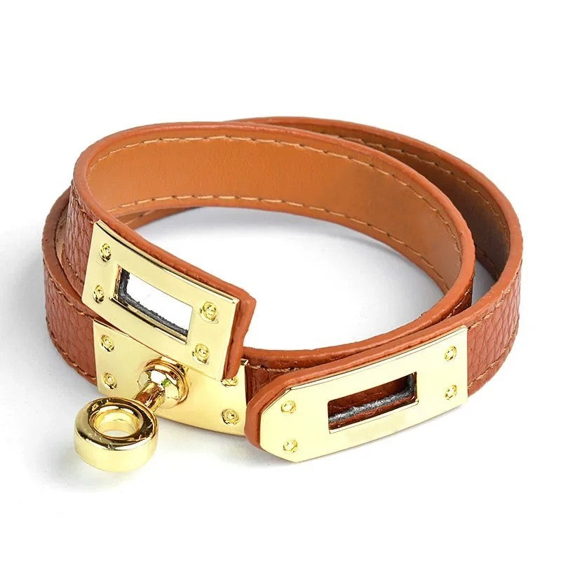 Women's Leather Wraparound Bracelet