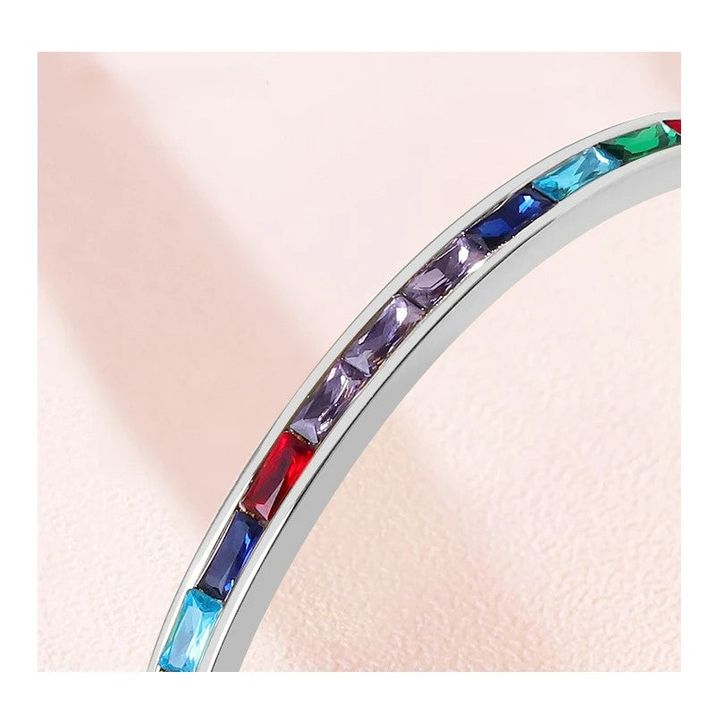 Rainbow Cubic Zirconia Bangle