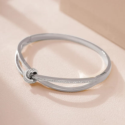 Cubic Zirconia Pave Crossover Bangle