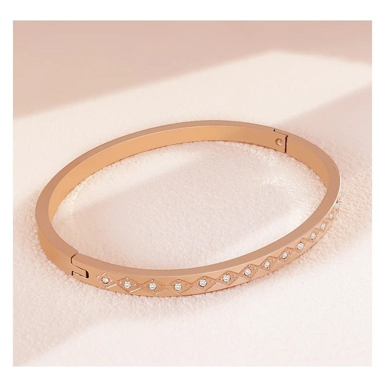 CZ Pave Hinged Bangle