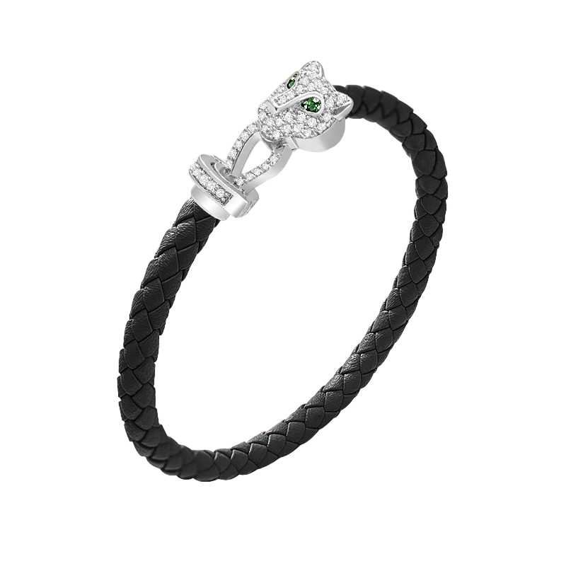 Luxury Cubic Zirconia Leather Bracelet