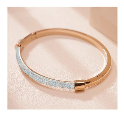 Half Cubic Zirconia Pave Bangle