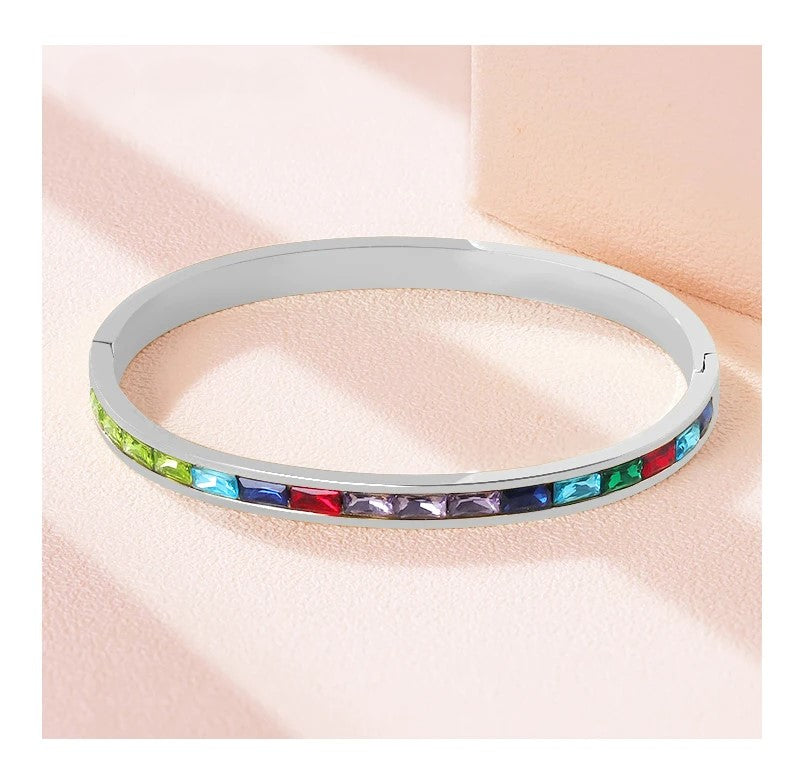 Rainbow Cubic Zirconia Bangle