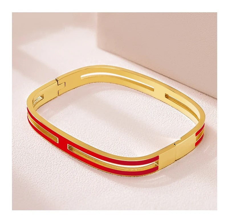 Gold Enamel Bangle