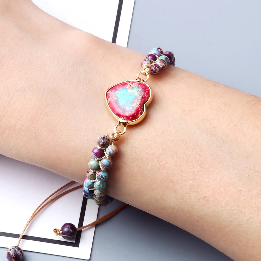 Heart Shaped Gemstone Bracelet