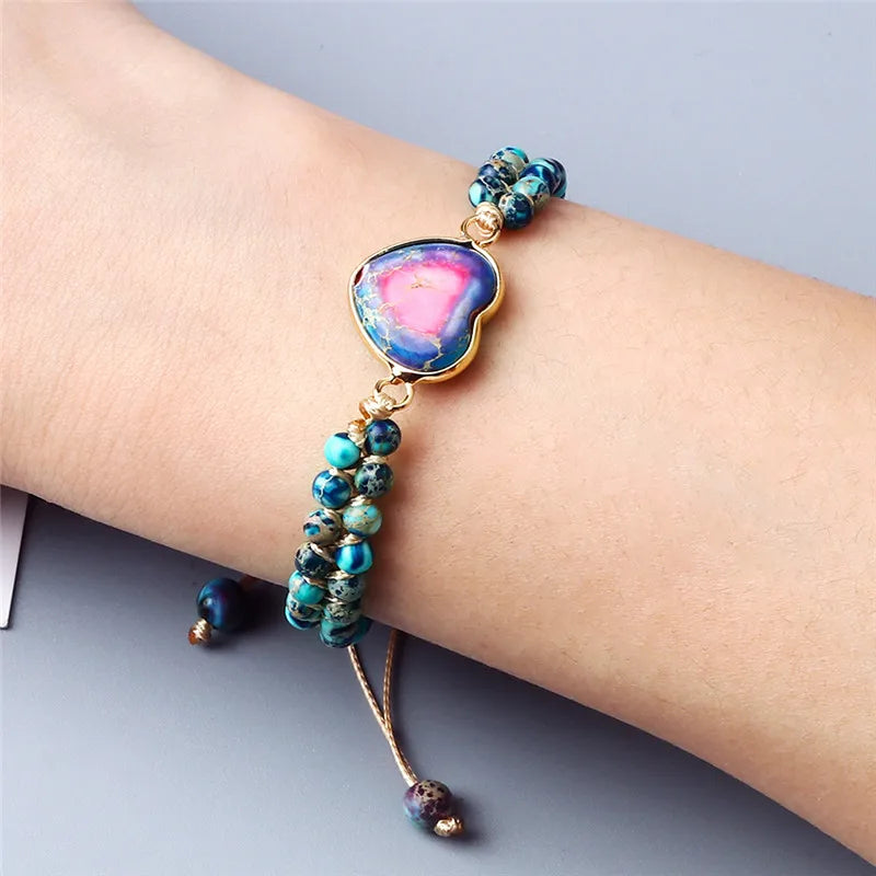 Heart Shaped Gemstone Bracelet