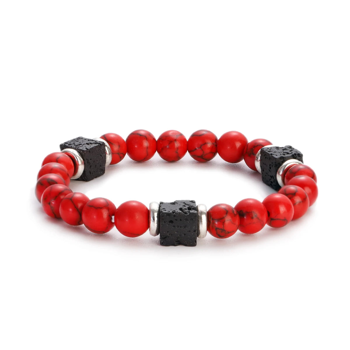 Lava Cube Beaded Bracelet