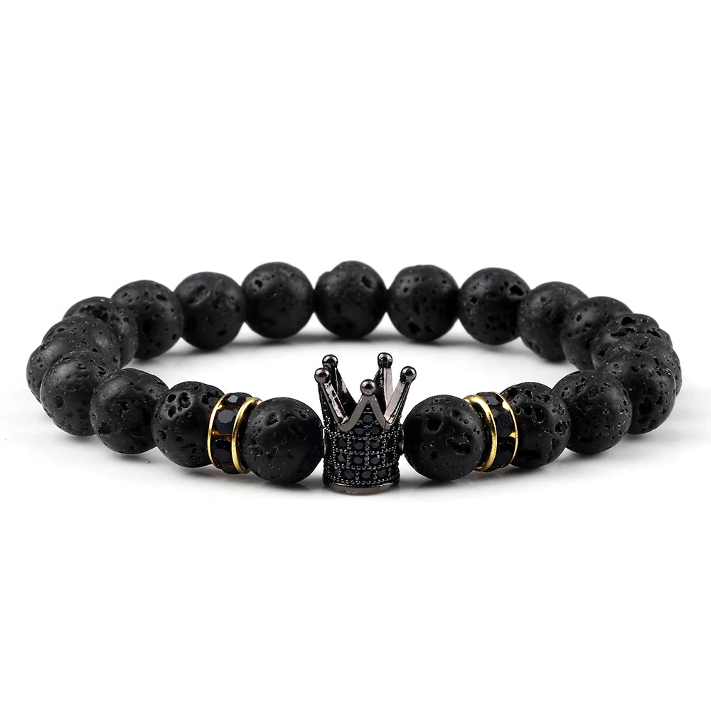 Black Crown Beaded Bracelet