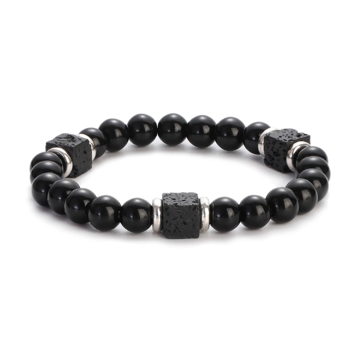 Lava Cube Beaded Bracelet