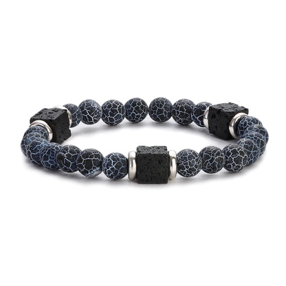 Lava Cube Beaded Bracelet