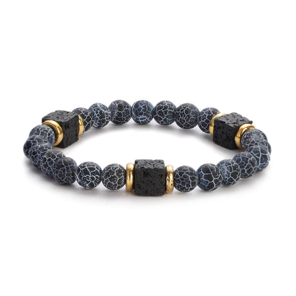 Lava Cube Beaded Bracelet