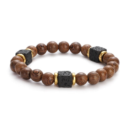 Lava Cube Beaded Bracelet