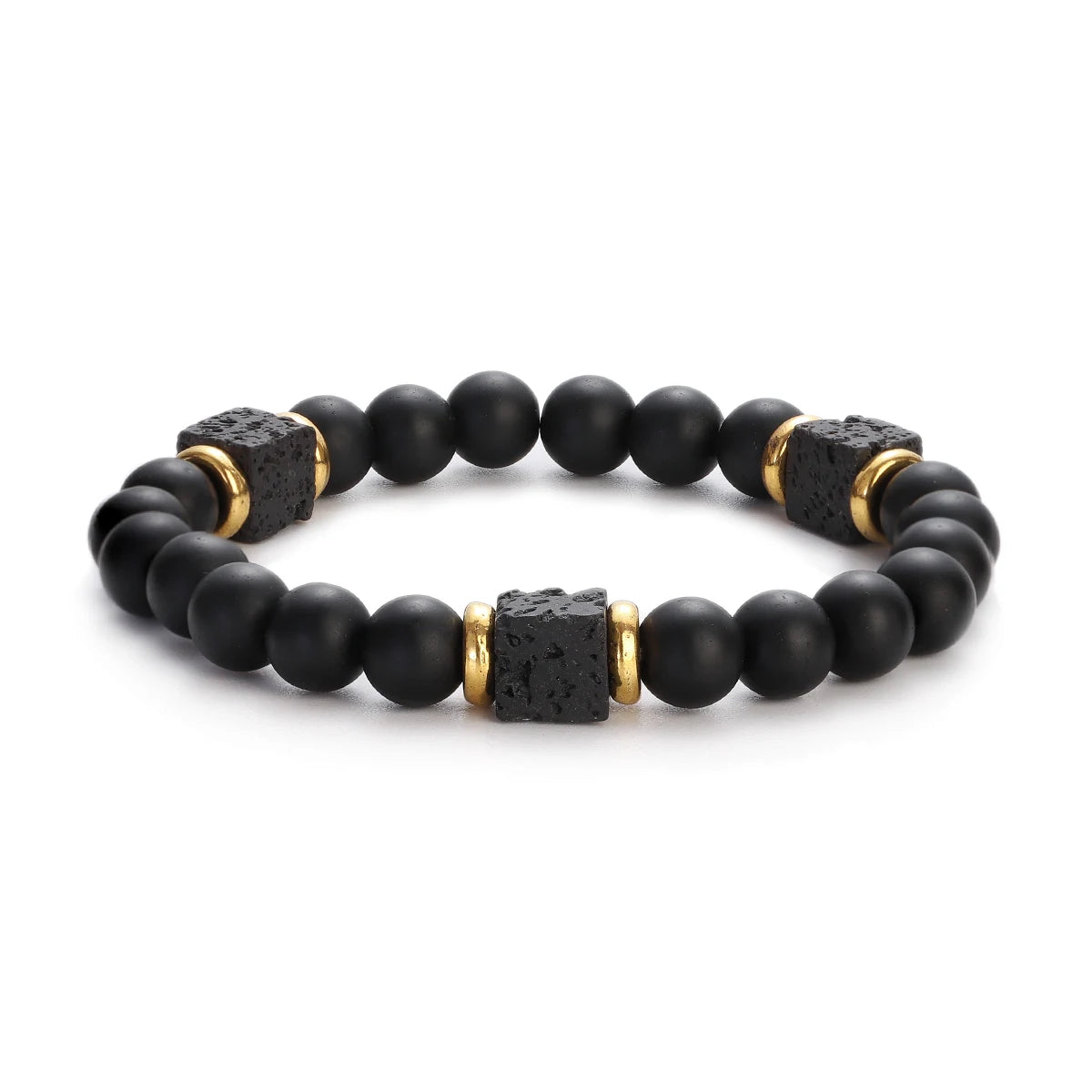 Lava Cube Beaded Bracelet