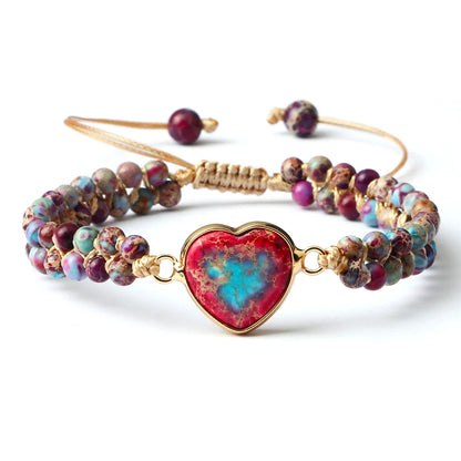 Heart Shaped Gemstone Bracelet