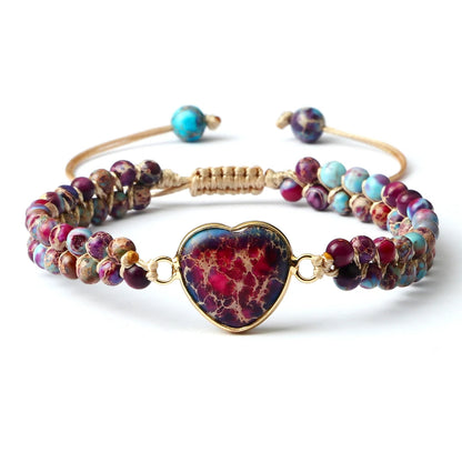 Heart Shaped Gemstone Bracelet