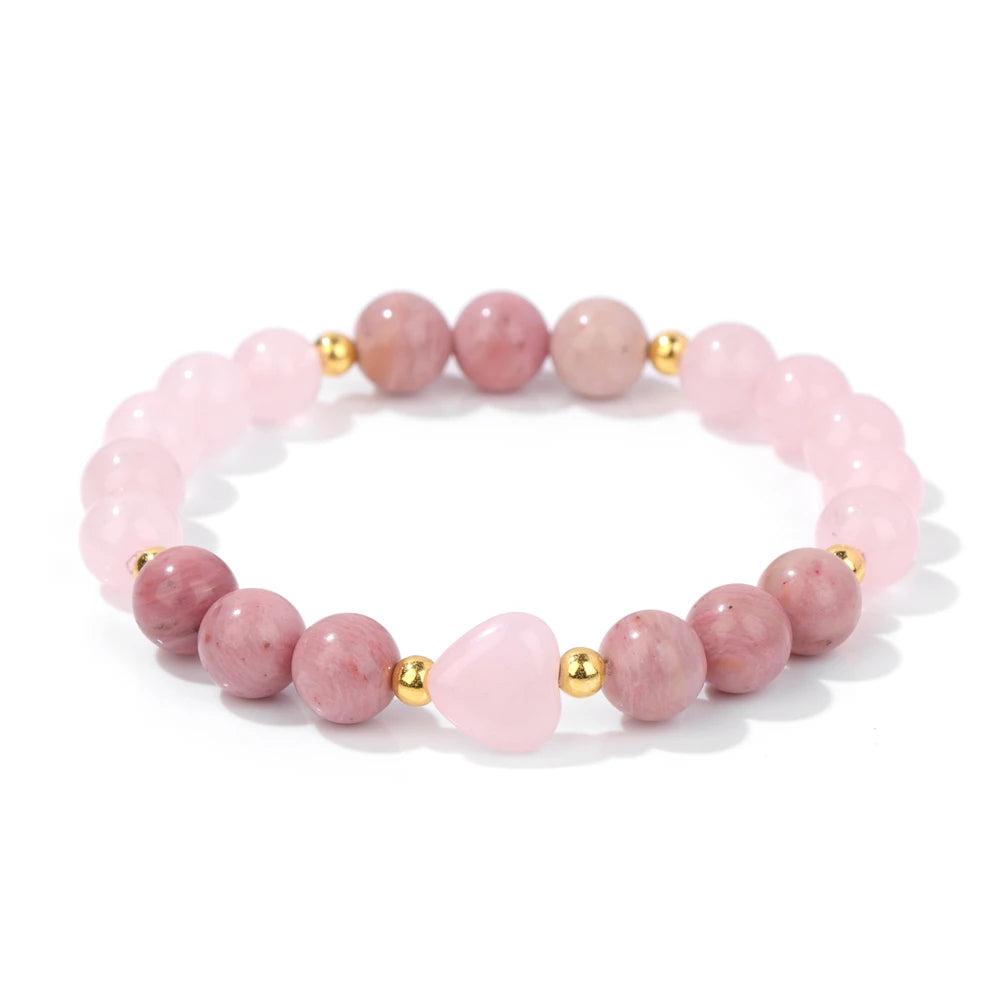 Heart Stone Beads Bracelet