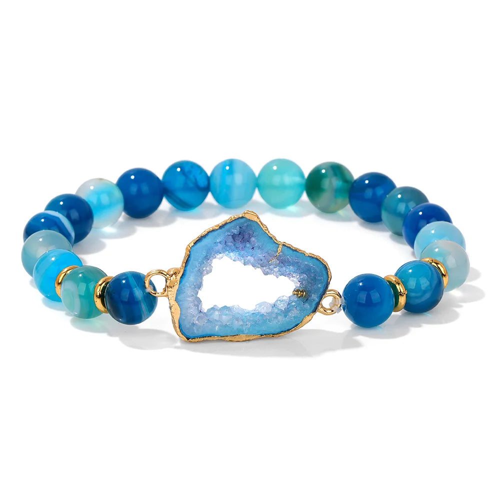 Druzy Quartz Beaded Bracelet