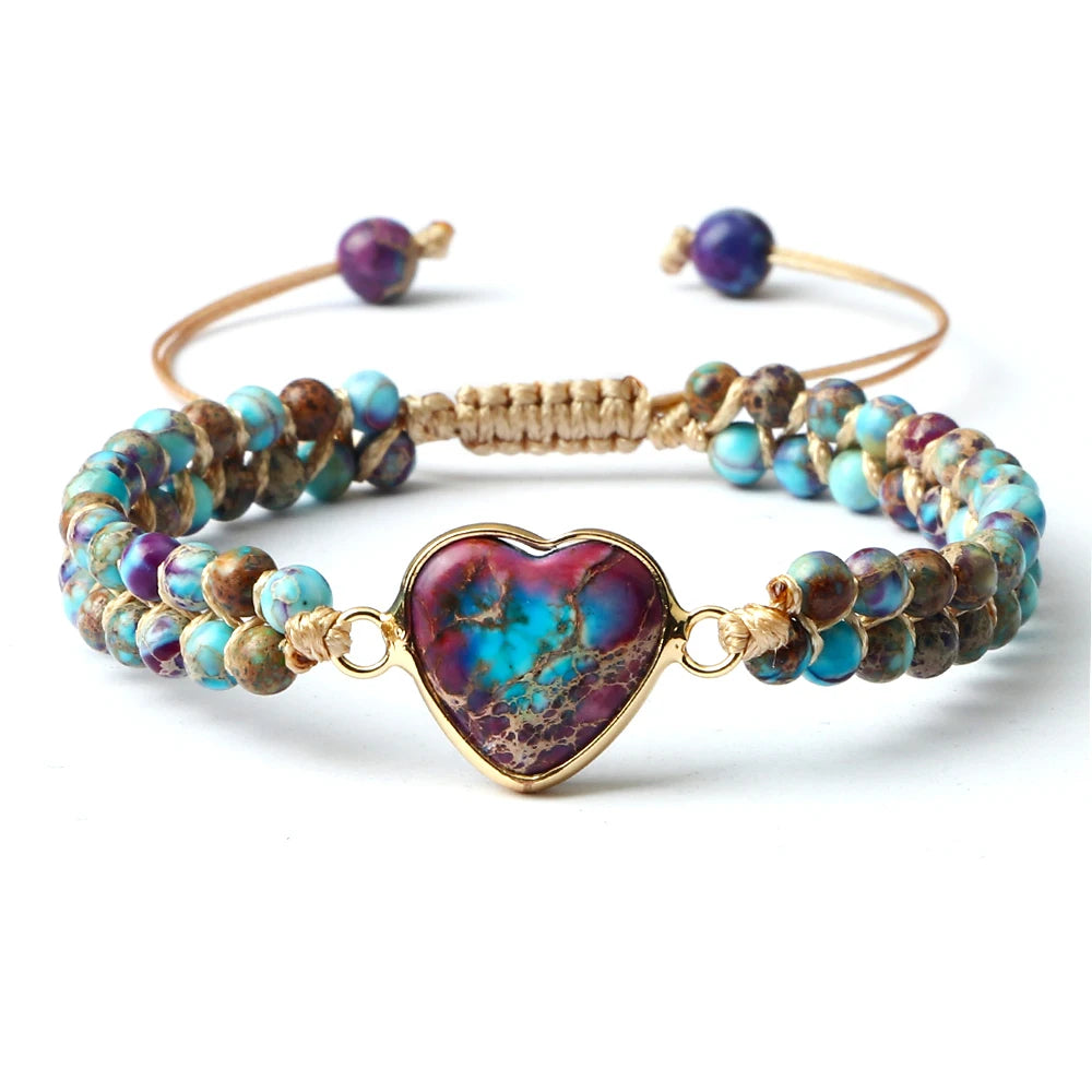 Heart Shaped Gemstone Bracelet