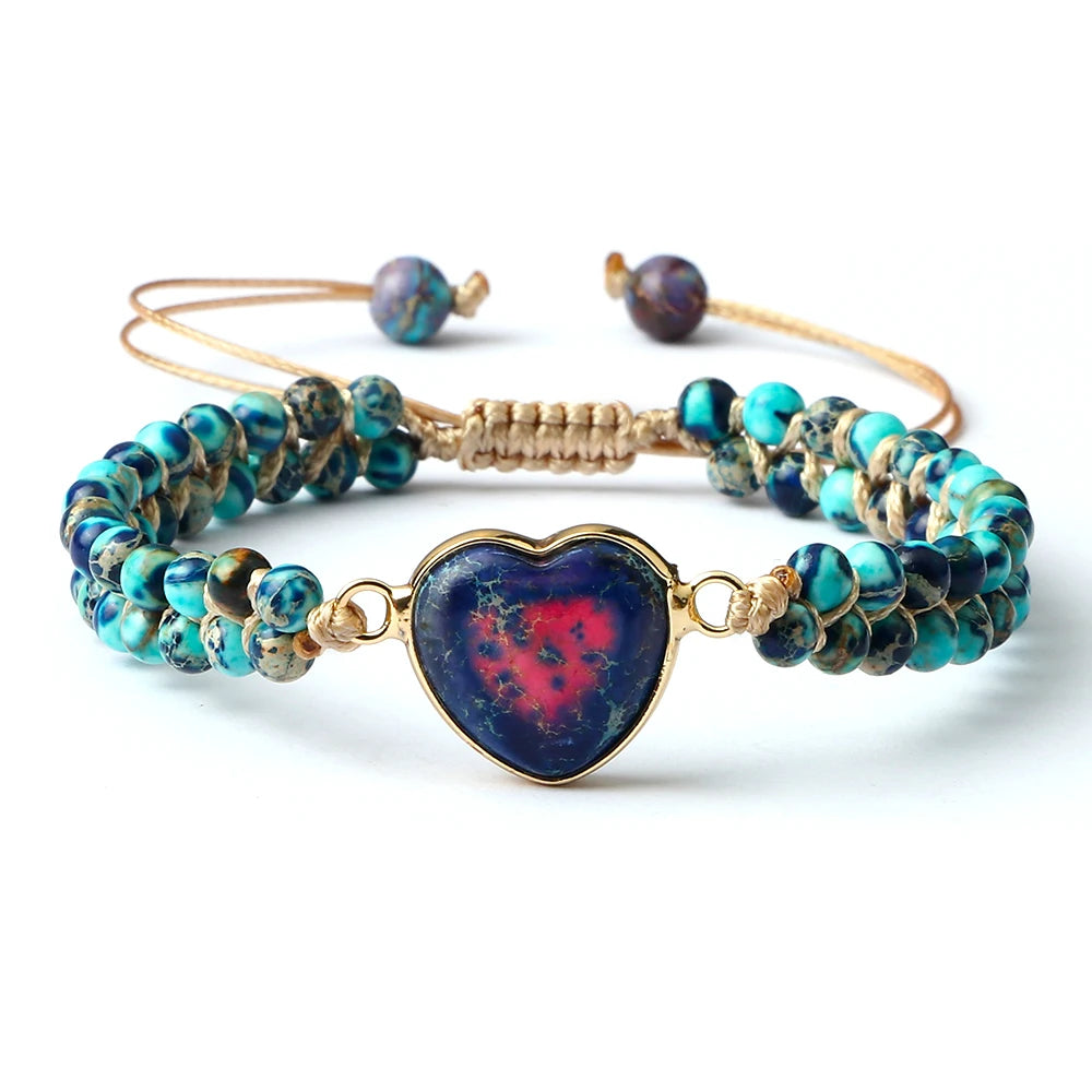 Heart Shaped Gemstone Bracelet