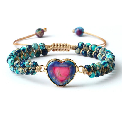 Heart Shaped Gemstone Bracelet