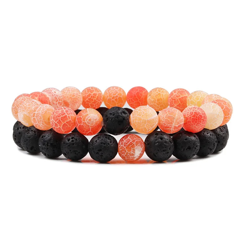 Natural Stone Beaded Bracelet 2Pcs/Set