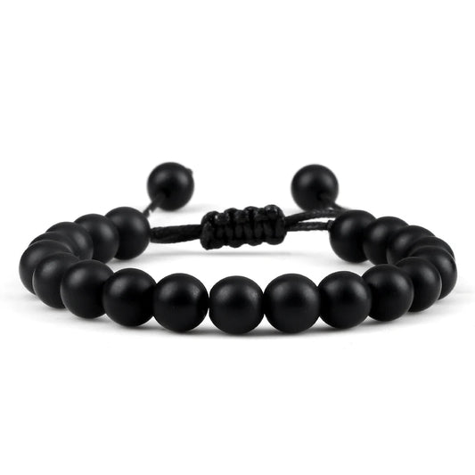 Matte Black Beaded Bracelet