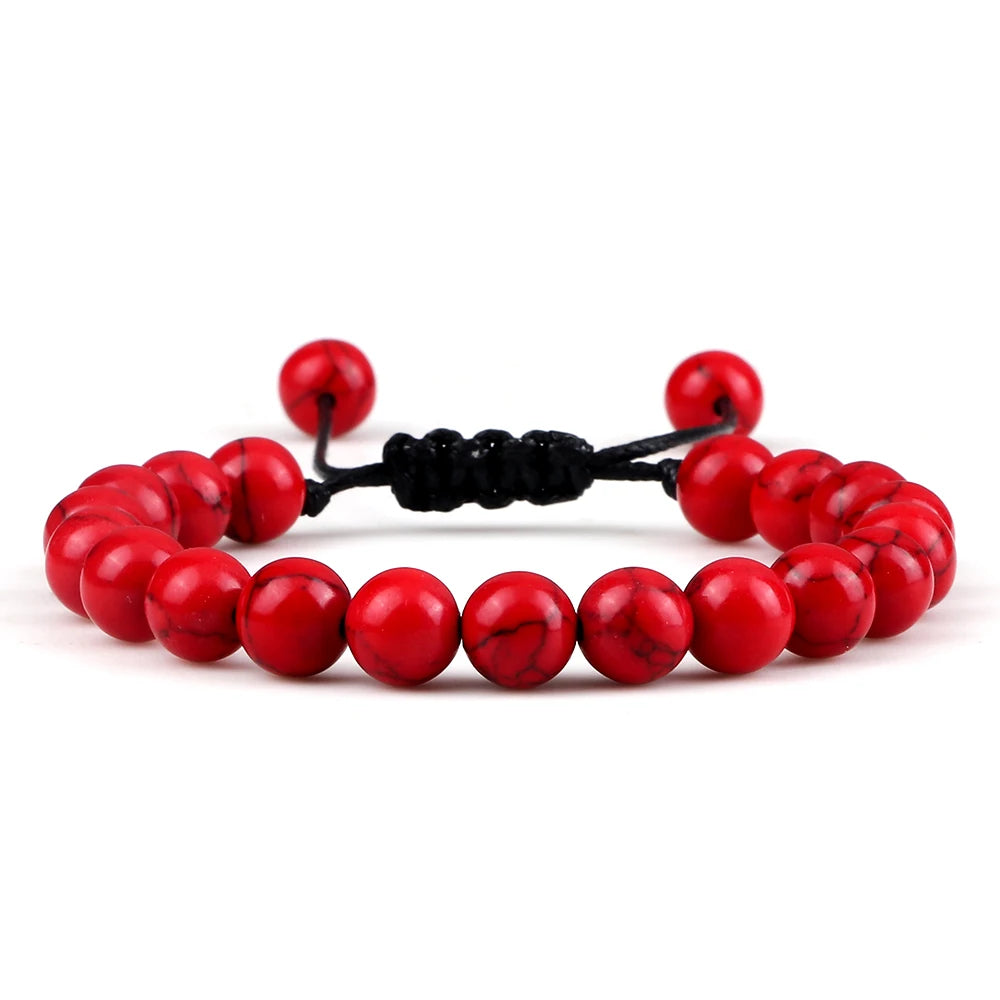 Red Turquoise Beaded Bracelet