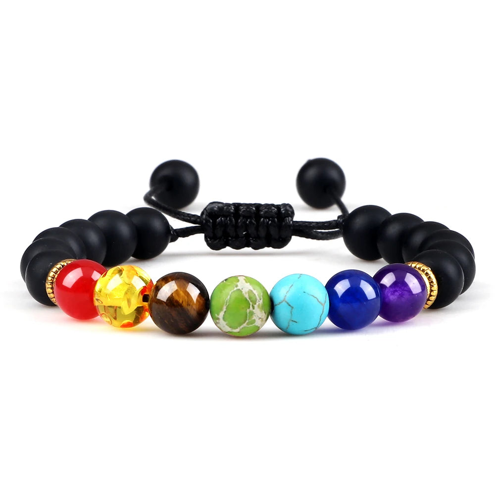 7 Chakra Bracelet With Lava Stone